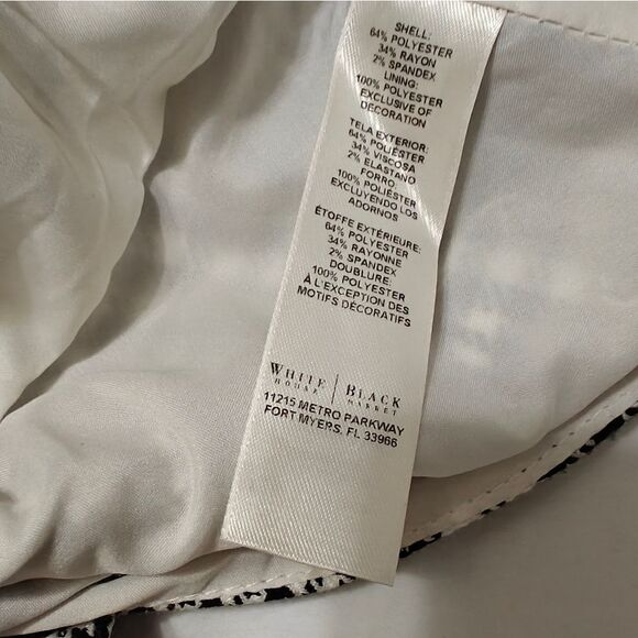 WHBM Chic Black and White Plaid Blazer SZ 12 - Picture 5 of 6